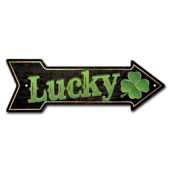 Signmission Lucky Arrow Sign Funny Home Decor 18in Wide P-ARROW-999760 - main